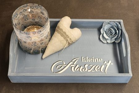 Deko Tablett blau